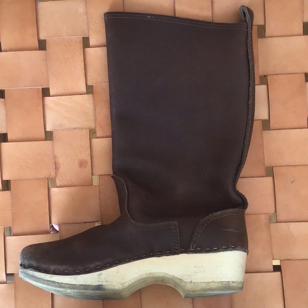 Leather Sven clog boots